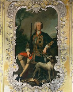 Retrato del elector Carl Albrecht en el dormitorio amarillo del palacio de Amalienburg, en el recinto de Nymphenburg ...