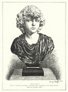 Busto del arquitecto y pintor italiano Giotto de niño, por el escultor francés Emile Soldi de Georges Ernest Profit