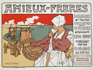Publicidad para sardinas y conservas Amieux-Frères, por Georges Fay de Georges Fay