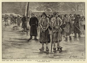 Soshi (Hombres pagados por políticos para defender una causa por la fuerza física) observando a los diputados a la salida del Parlamento de Georges Ferdinand Bigot