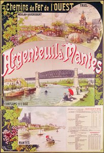 Póster publicitario de la línea de Ferrocarril Occidental de Argenteuil a Mantes