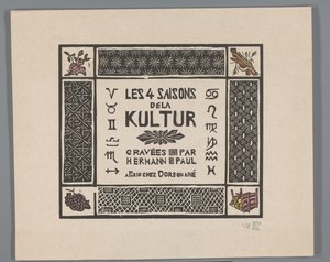 Portada para cuatro grabados de los horrores de la Primera Guerra Mundial Les 4 saisons dela kultur (título de serie en objeto)