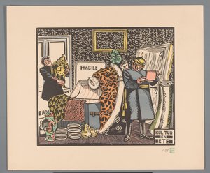 Los soldados saquean una casa Cultura y comida (título sobre objeto) de Georges Hermann Rene Paul