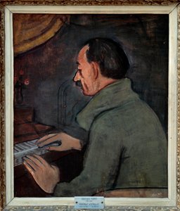 Retrato de Maurice Utrillo (1883-1955), pintor francés. Pintura de Georges Kars (1882-1955), siglo XX. Óleo sobre lienzo. Dim: 0,56 X 0,47m. Lyon. Museo de Bellas Artes. Cuidado. La utilización de esta obra puede estar sujeta a una solicitud de autorizació de Georges Kars