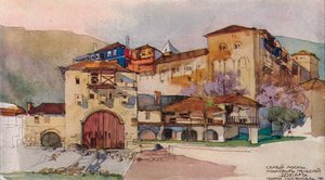 El monasterio griego de Dohiar, siglo XIX de Georges Kossiakoff