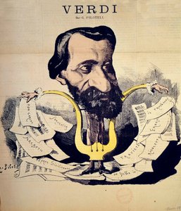 Caricatura del compositor Giuseppe Verdi por Pilotell
