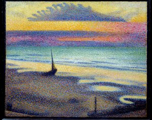 Playa en Heist (Knokke-Heist, Bélgica). Pintura de Georges Lemmen (1865-1916)