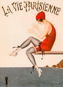 Nadador en trampolín, Ilustración de "La Vie Parisienne"