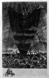 Ilustración de Georges Antoine Rochegrosse (1859-1938) para “Himno a Satanás” del poeta Charles Baudelaire (1821-1867) en “Las flores del mal” de Georges Marie Rochegrosse