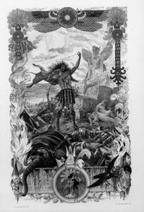 Ilustración de Georges Antoine Rochegrosse (1859-1938) para la novela “Salambó” de Gustave Flaubert, ambientada en la guerra de los mercenarios en la época de la primera guerra púnica (246-241 a.C.) entre romanos y cartagineses de Georges Marie Rochegrosse