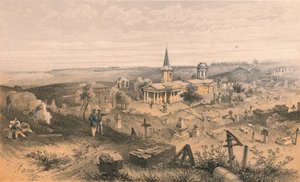 Cementerio de cuarentena e iglesia con batería francesa No. 50, 1856