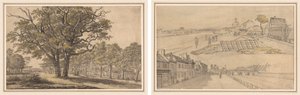 Landscape (recto) Two Views of Paris (verso)  de Georges Michel