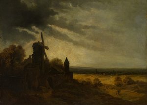 El Molino de Montmartre, probablemente ca. 1820 de Georges Michel