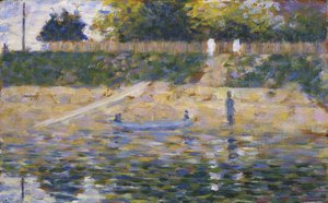 Barco en la orilla del río de Georges Pierre Seurat