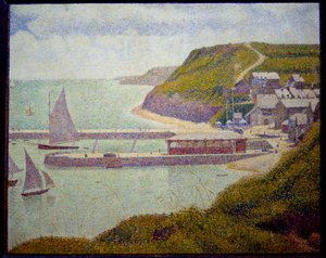 Port en Bessin, antes del puerto, marea alta