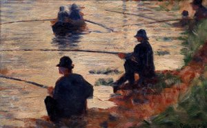 Los pescadores en el Estudio para la gran jatte