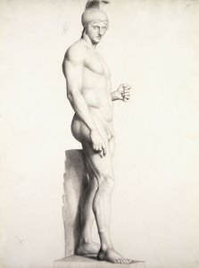 Guerrero con casco, de perfil de Georges Pierre Seurat