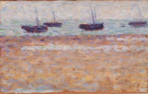 Cuatro barcos en Grandcamp de Georges Seurat