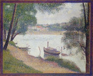 Clima gris, Grande Jatte. Alrededor de 1886-88 de Georges Seurat