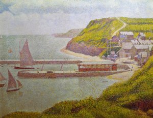 Porten-Bessin, puerto exterior, marea alta (Calvados) de Georges Seurat
