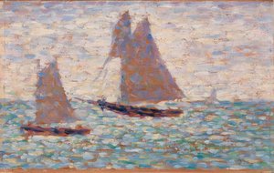 Dos veleros en Grandcamp de Georges Seurat