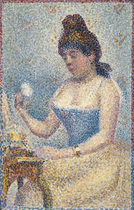 Mujer joven empolvándose de Georges Seurat