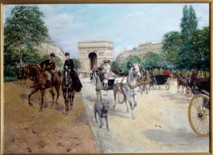 Jinetes y acopladores en la avenida du bois en París de Georges Stein