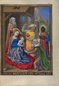 La Adoración de los Magos de un Libro de Horas Ms. 48 fol. 59, c.1480-90 de Georges Trubert