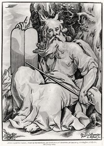 Moisés, grabado por Ludwig Businck (c.1590-después de 1630) de Georges after Lallemand