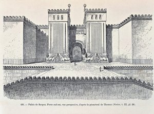 Reconstrucción de la puerta sureste del Palacio de Sargón en Dur-Sharrukin (