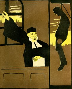 Juez belga sentenciando a un hombre a ser ahorcado, 1904
