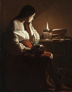 Georges de La Tour - La Magdalena con la llama humeante, hacia 1635-37 de Georges de La Tour