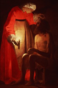 Job burlado por su esposa de Georges de La Tour