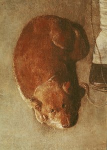 El jugador de zanfona con su perro, c.1620 (detalle) de Georges de La Tour