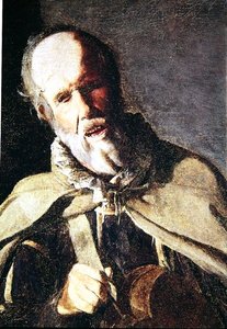 El tocador de zanfoña con su perro, detalle de la cabeza, 1620s de Georges de La Tour