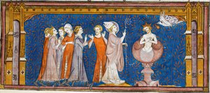 Bautismo de Clodoveo, de Chroniques de France ou de St Denis, siglo XIV (22727635581) de Georgia Levan Ramishvili from Tbilisi