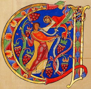 Dios dirigiéndose a Jeremías, Biblia de Winchester, 1160-75 (22797800517)