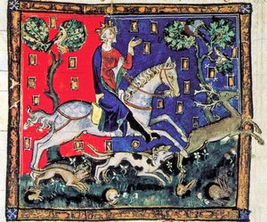 El rey Juan, cazando con perros, De Rege Johanne, 1300-1400 (26101230351) de Georgia Levan Ramishvili from Tbilisi