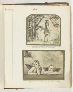 Sin título [hombre en la lluvia y dos querubines] de Georgina Cowper