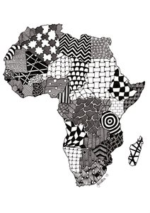 África, 2015 (tinta sobre cartulina) de Georgina Naisbitt
