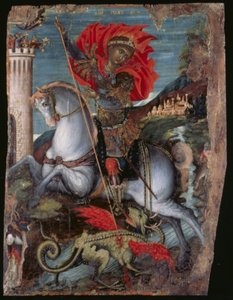 Icono de San Jorge a Caballo Matando al Dragón de Georgios Klontzas