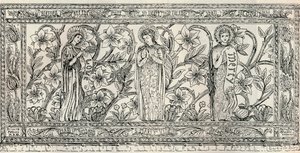 Mantel de Altar Memorial Blanco, Iglesia Parroquial, Cheddleton, c1891 de Gerald Callcott Horsley