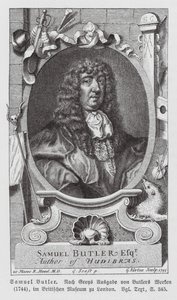 Samuel Butler, poeta inglés (grabado) de Gerard (after) Soest