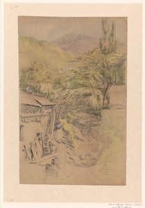 Paisaje de montaña con molino de agua de Gerard Bilders