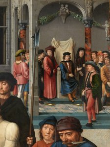 Detalle del desollamiento de Sisamnes de Gerard David