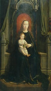 Madonna entronizada con el Niño o Madonna de las Uvas, panel central del Retablo de Cervara de Gerard David