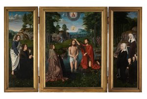 El Bautismo de Cristo, c.1502-08 (óleo sobre tabla) de Gerard David