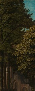 Vista en un bosque, ala exterior izquierda de un tríptico