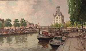 Una vista de la Witte Huis, Rotterdam (óleo sobre lienzo) de Gerard Delfgaauw