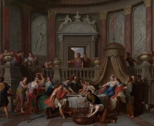 El banquete de Cleopatra de Gerard Hoet
